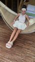 CORRUGATED shorts + belt GIFT "AMELIA" - light beige